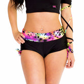 Drawstring Shorts - Black / Rainbow